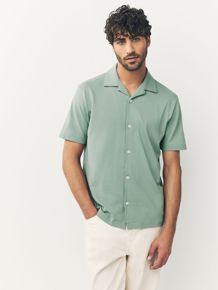 Pink/Blue/Sage Green Short Sleeve Pique Shirts 3 Pack - Image 2 of 9