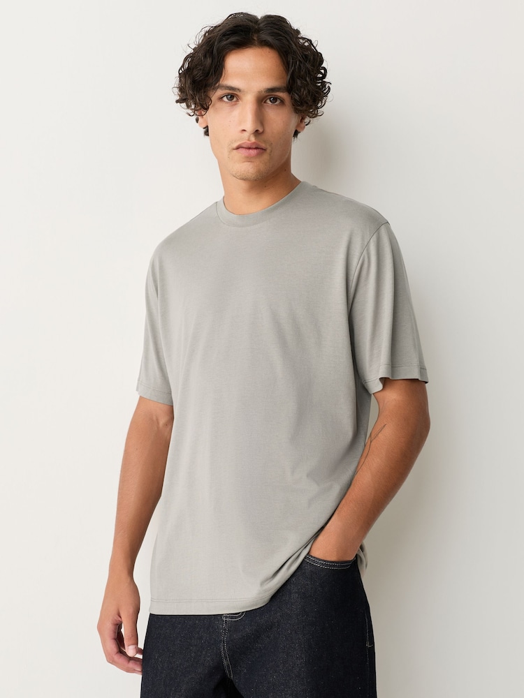 Neutral Modal Cotton Lightweight T-Shirt - Image 1 of 7 Neutral Modal Cotton Lightweight T-Shirt - Image 1 of 7