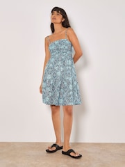 Apricot Green Batik Lace Tile Bodice Cami Dress - Image 3 of 4