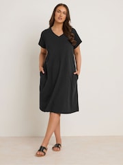 Evans Short Slub Seam 100% Cotton Dress - Image 1 of 5