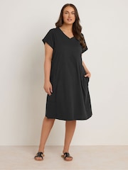Evans Short Slub Seam 100% Cotton Dress - Image 3 of 5