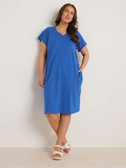 Evans Short Slub Seam 100% Cotton Dress - Image 2 of 5