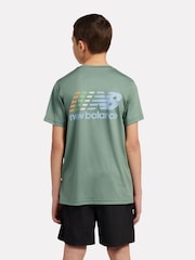 New Balance Green Kids Athletics T-Shirt - Image 3 of 9