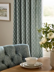 Collection Luxe Embroidered Leaves Pencil Pleat Lined Curtains - Bild 3 von 5