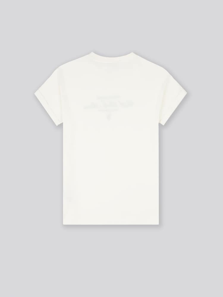 U.S. Polo Assn. Cream Womens Premium Graphic 100% Cotton Grown On Sleeve T-Shirt - Image 2 of 3