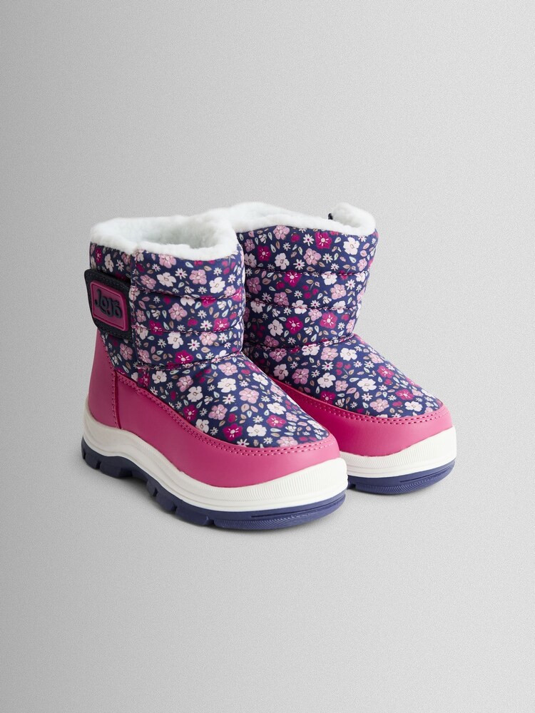 JoJo Maman Bébé Pink Ditsy Cosy Snow Boots - Image 1 of 4 JoJo Maman Bébé Pink Ditsy Cosy Snow Boots - Image 1 of 4