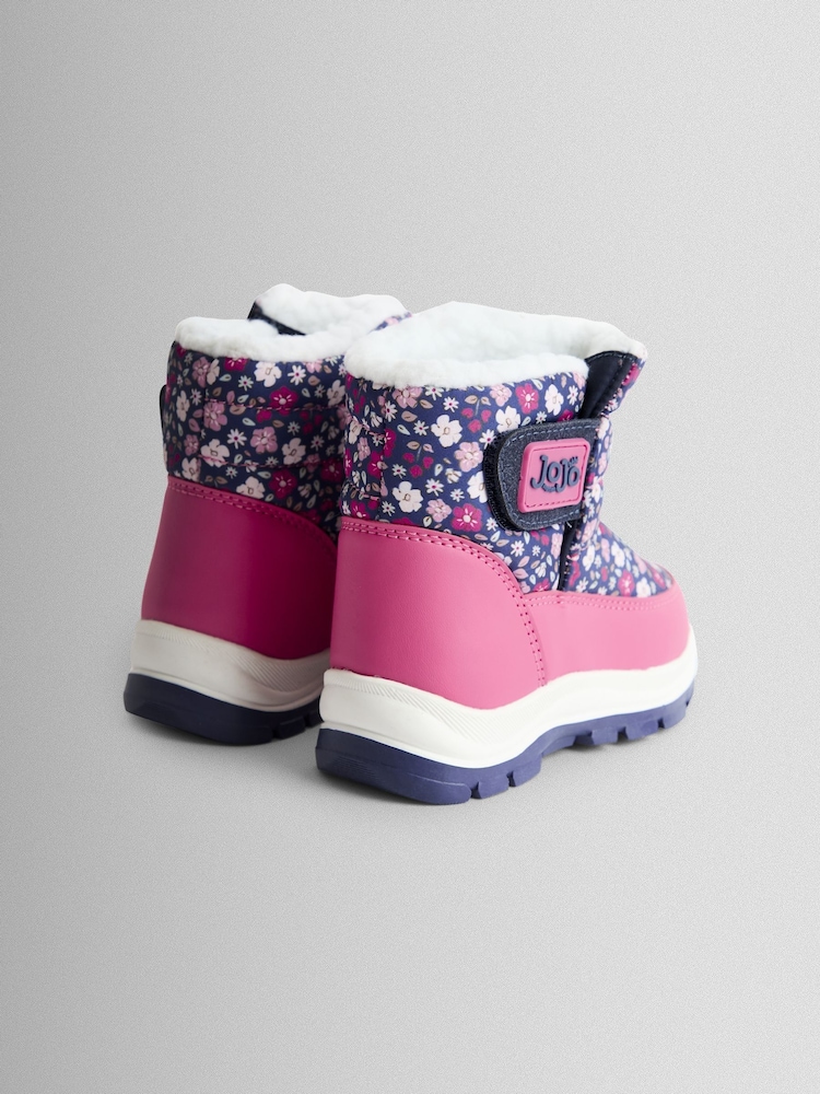 JoJo Maman Bébé Pink Ditsy Cosy Snow Boots - Image 2 of 4 JoJo Maman Bébé Pink Ditsy Cosy Snow Boots - Image 2 of 4