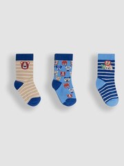JoJo Maman Bébé Indigo 3-Pack Socks - Image 1 of 4