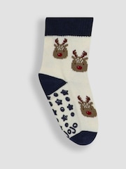 JoJo Maman Bébé Navy 3-Pack Christmas Socks - Image 3 of 5