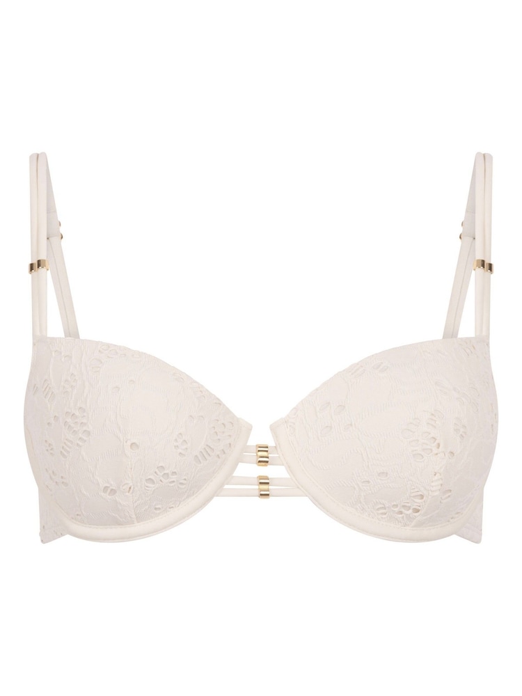 Hunkemoller Crochet White Bikini Top - Image 1 of 2