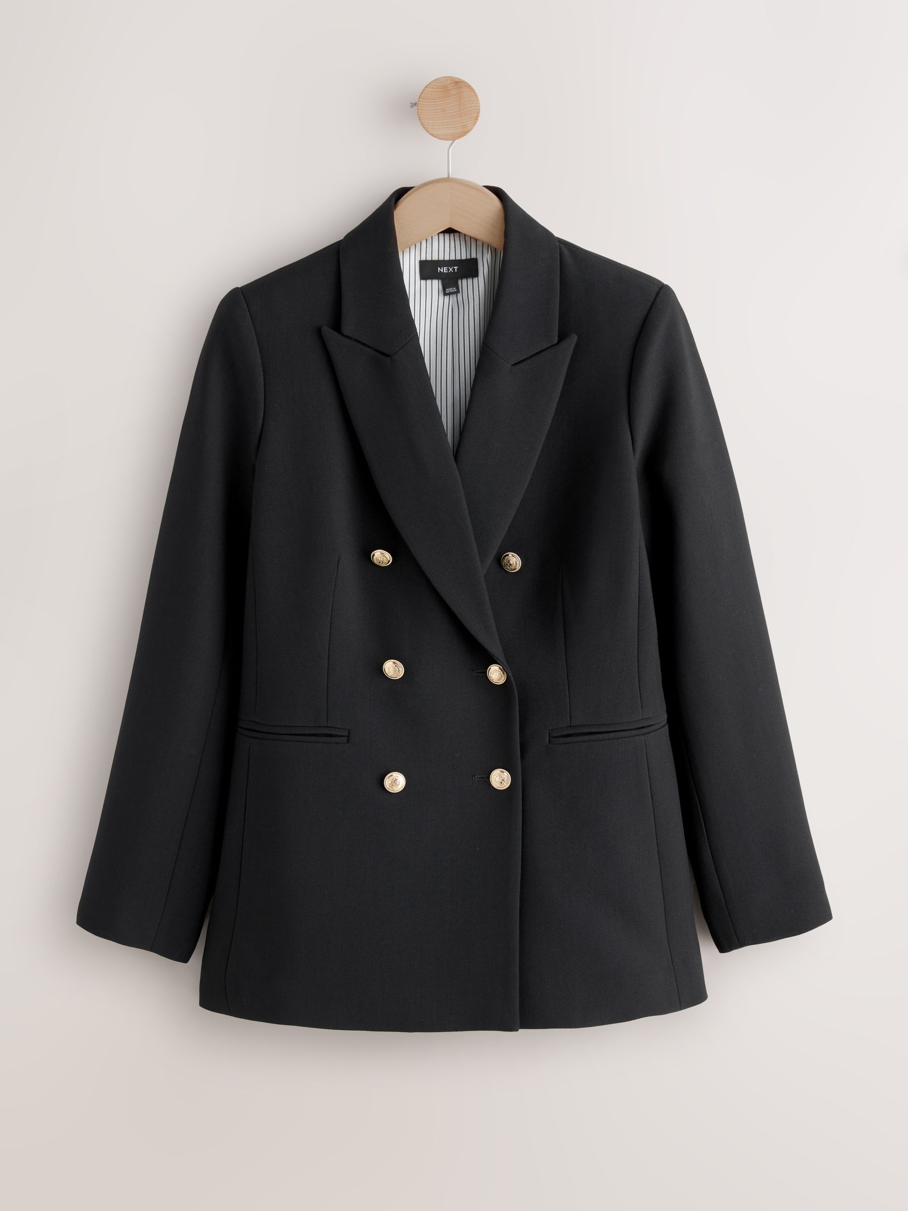SUPER140 DOUBLE BREASTED JACKET 【BLACK】 Buy Black Military Double Breasted Blazer from Next Romania