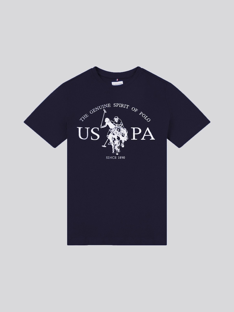U.S. Polo Assn. Aqua Blue Boys Graphic Print 100% Cotton T-Shirt - Image 1 of 3