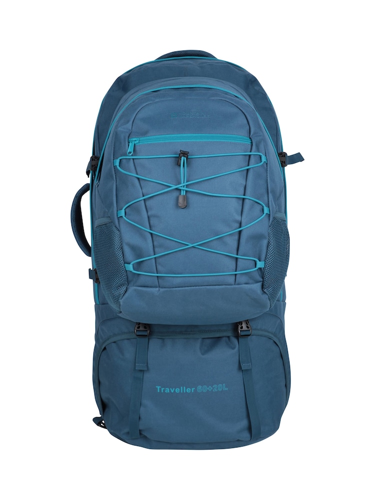 Mountain Warehouse Blue Traveller 60L 20L Backpack - Image 1 of 6