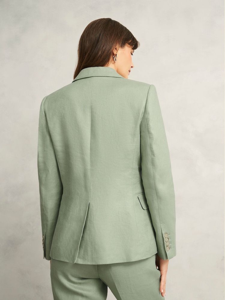 Hobbs Grey 100% Linen Petite Marietta Jacket - Image 2 of 4