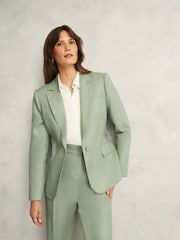 Hobbs Grey 100% Linen Petite Marietta Jacket - Image 3 of 4