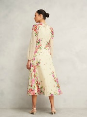 Hobbs Cream Eva Silk Dress - Image 2 of 4