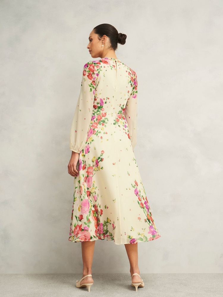 Hobbs Cream Eva Silk Dress - Image 2 of 4