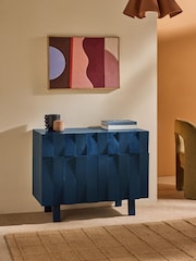 MADE.COM Blue Stained Mango Wood Ronan Small Sideboard - Image 1 of 5