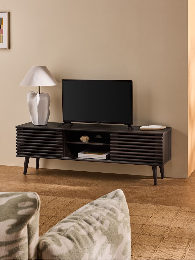MADE.COM Dark Wood Effect Tulma Wide TV Unit Up to 55 Inch - Image 2 of 6