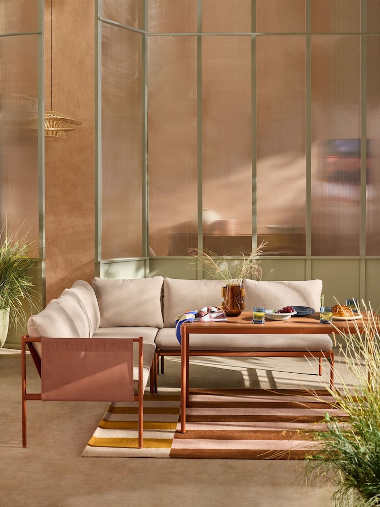 MADE.COM Terracotta Estelle Corner Dining Lounge Set - Image 1 of 8 MADE.COM Terracotta Estelle Corner Dining Lounge Set - Image 1 of 8