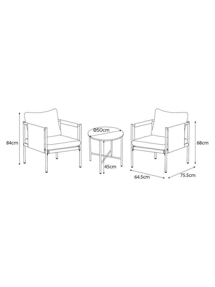 MADE.COM 3 Piece Terracotta Estelle Chair and Table Bistro Set - Image 6 of 6 MADE.COM 3 Piece Terracotta Estelle Chair and Table Bistro Set - Image 6 of 6