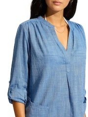 Seafolly Boyfriend Blue 100% Cotton Beach Coverups - Image 2 of 3