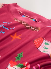 Berry Red Cracker Cosy Long Sleeve Pyjamas - Image 9 of 9