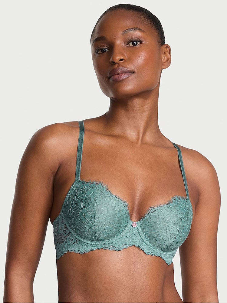 Victoria's Secret Arctic Green Lightly Lined Demi Lace Bra - Image 1 of 3