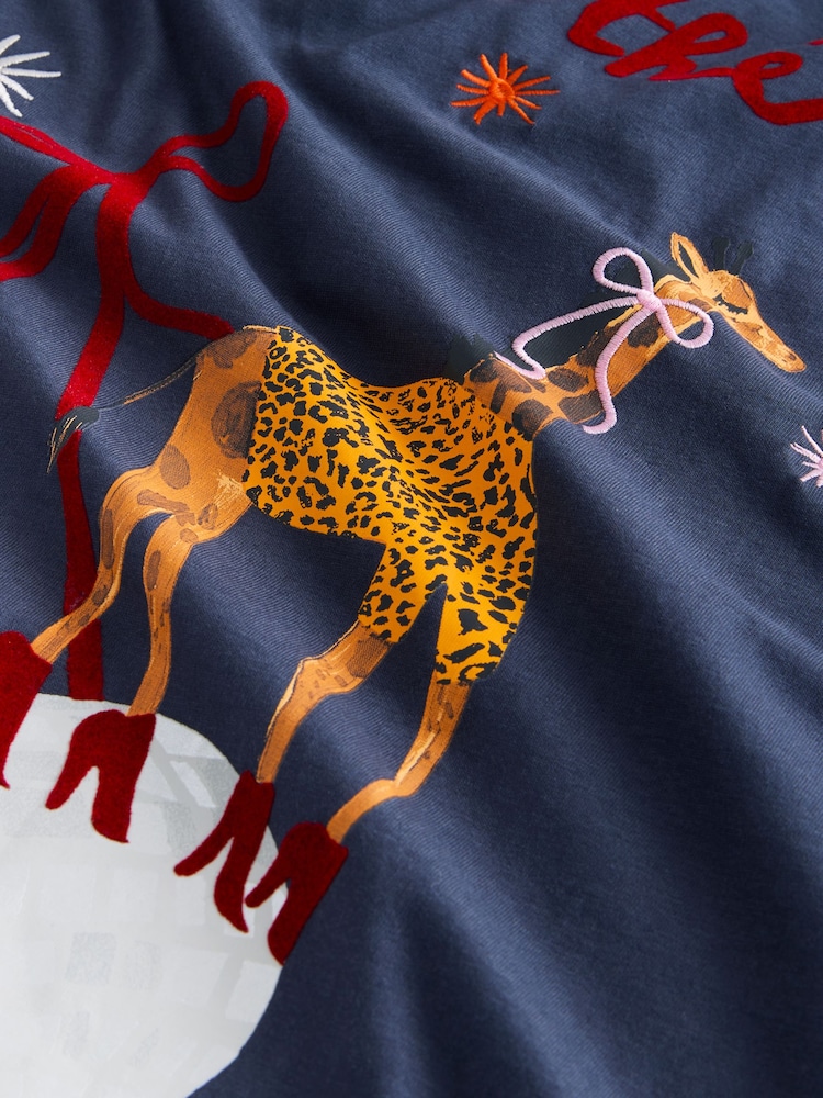Navy Giraffe Short Sleeve Pyjamas - Image 7 of 7 Navy Giraffe Short Sleeve Pyjamas - Image 7 of 7