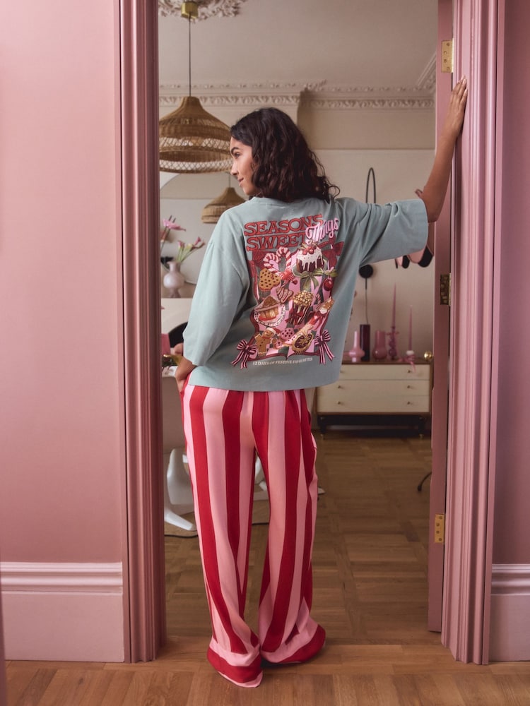 Pink Stripe Short Sleeve Pyjamas - Image 1 of 10 Pink Stripe Short Sleeve Pyjamas - Image 1 of 10