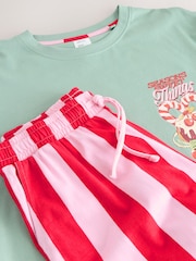 Pink Stripe Short Sleeve Pyjamas - Image 10 of 10