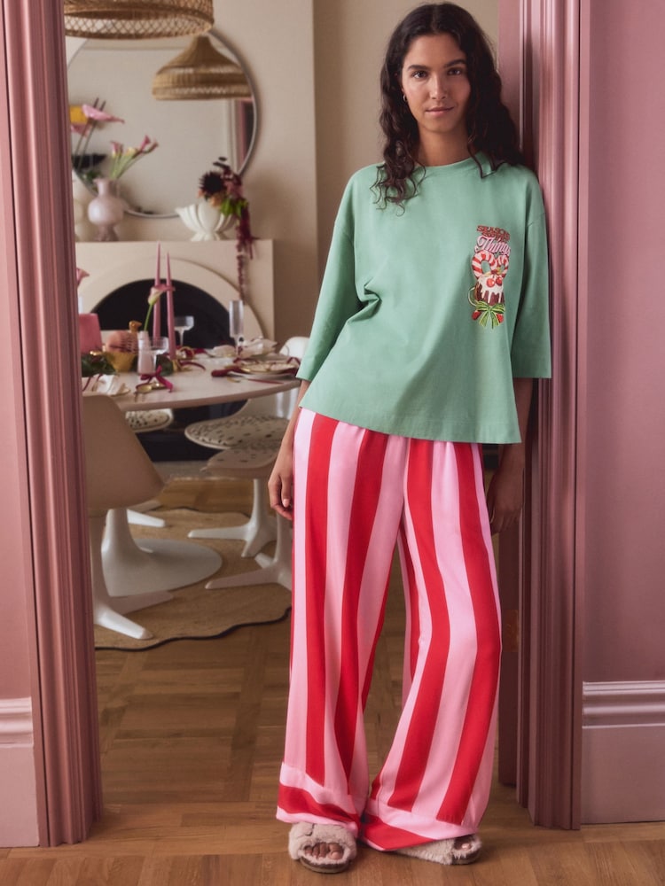Pink Stripe Short Sleeve Pyjamas - Image 2 of 10 Pink Stripe Short Sleeve Pyjamas - Image 2 of 10