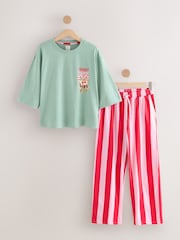 Pink Stripe Short Sleeve Pyjamas - Image 8 of 10