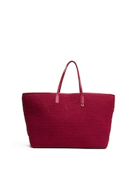 Tommy Hilfiger Red The Sofia Capsule Leather 100% Cotton Beach Bag - Image 1 of 4