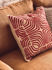 Oka Red Salvador Cushion Cover - Image 1 of 4