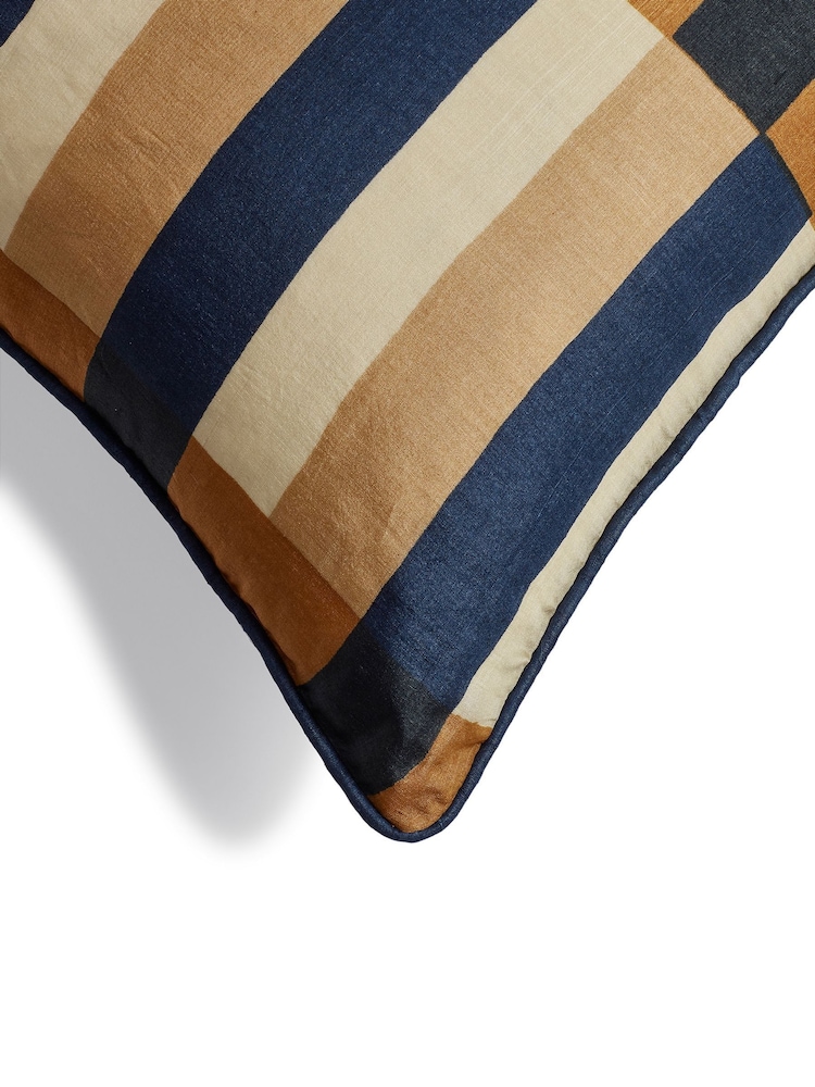 Oka Blue Triband Cushion Cover - Image 4 of 4