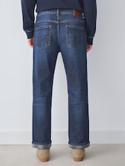Blue Straight Fit Signature Brushed Cosy Check Denim Jeans - Image 2 of 7