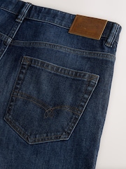 Blue Straight Fit Signature Brushed Cosy Check Denim Jeans - Image 5 of 7
