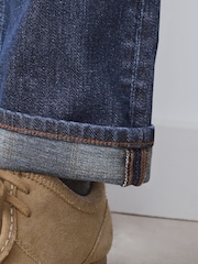 Blue Straight Fit Signature Brushed Cosy Check Denim Jeans - Image 6 of 7