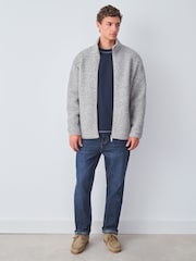 Blue Straight Fit Signature Brushed Cosy Check Denim Jeans - Image 7 of 7