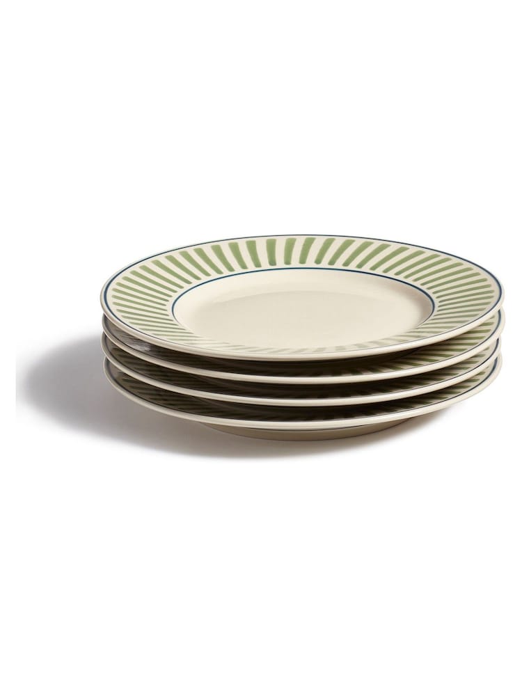 Oka Set of 4 Green Kintaro Dinner Plates - Image 2 of 4