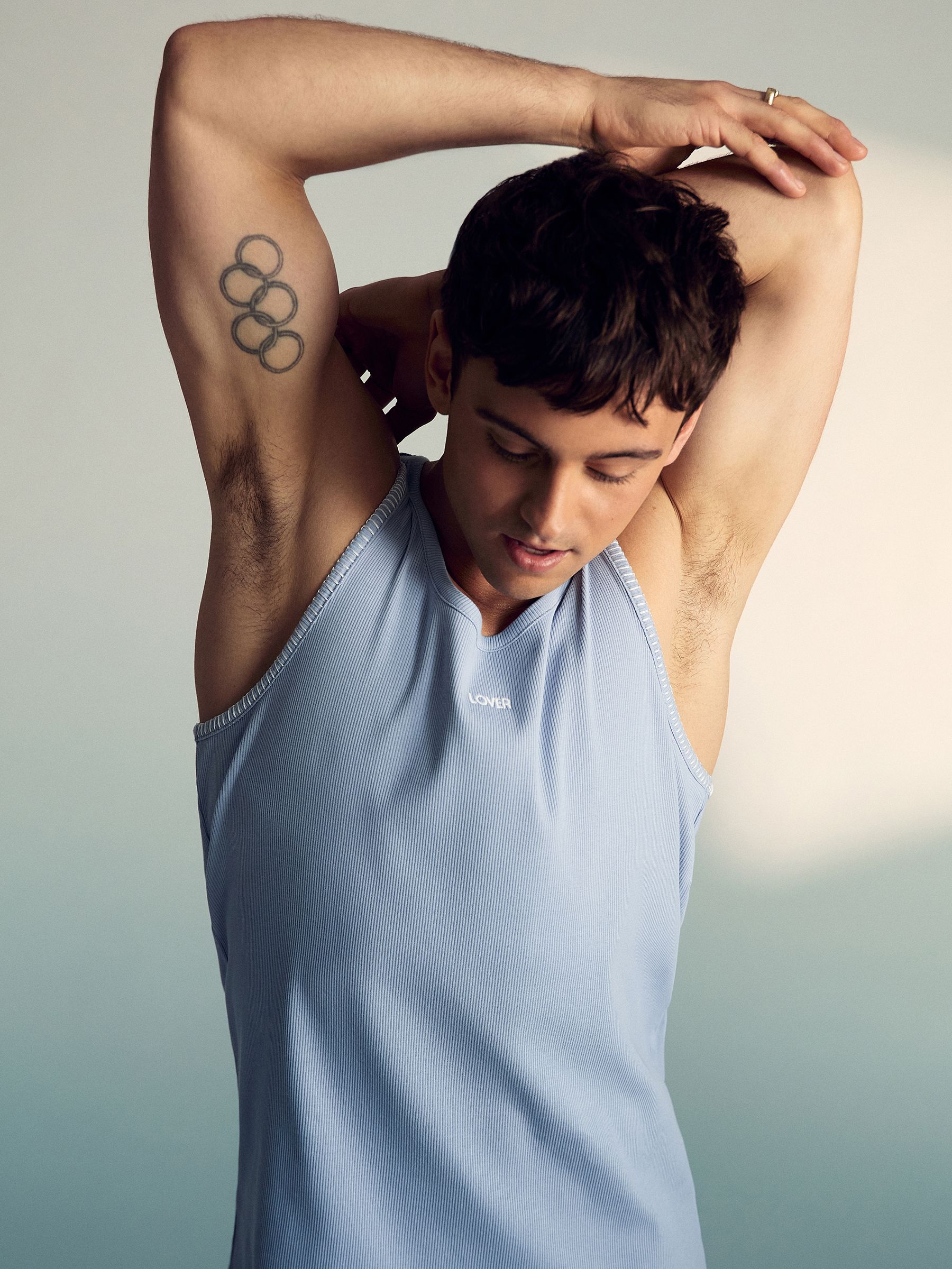 Reiss Soft Blue | Tom Daley Cotton Lover Vest With Stretch