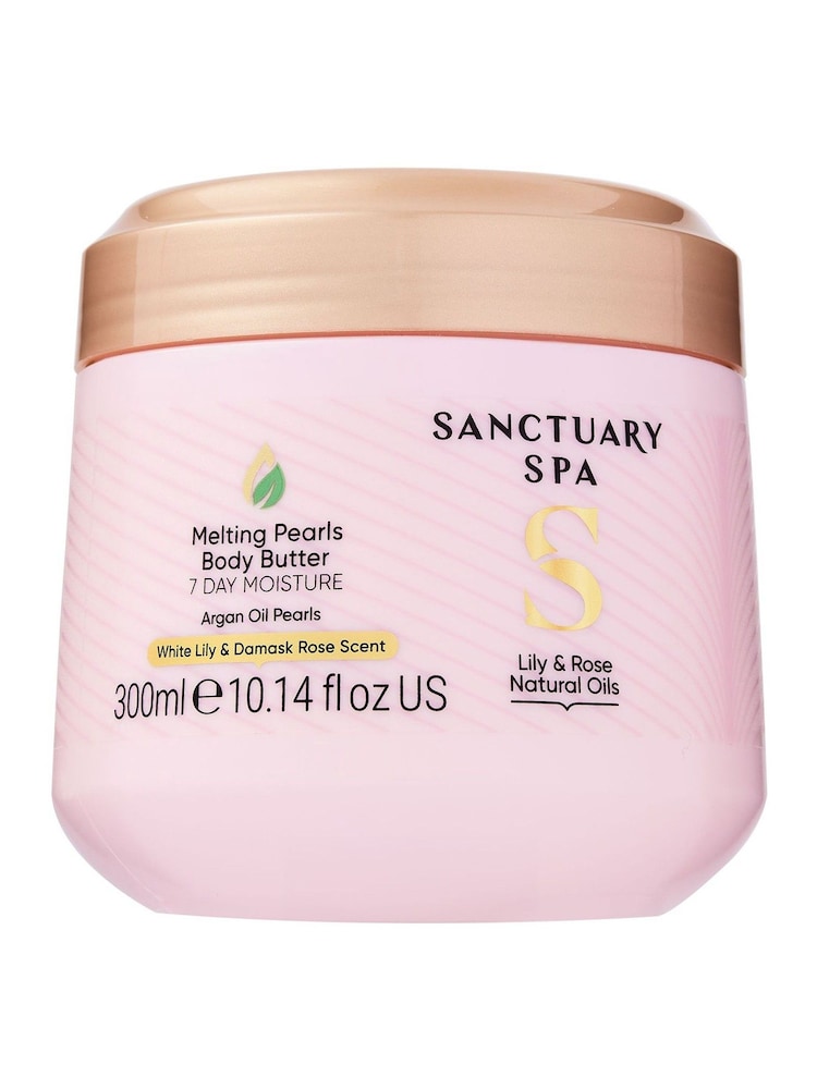Sanctuary Spa Lily & Rose Natural Oils Melting Pearls Body Butter 300ml - Image 1 of 3