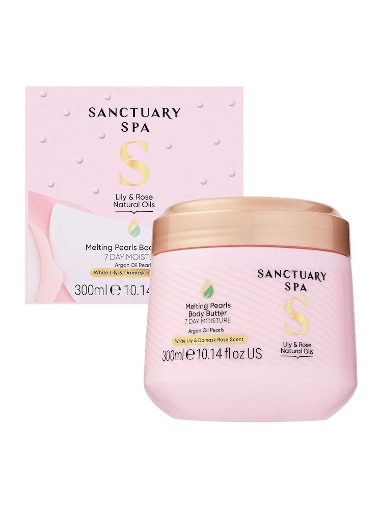 Sanctuary Spa Lily & Rose Natural Oils Melting Pearls Body Butter 300ml - Image 2 of 3