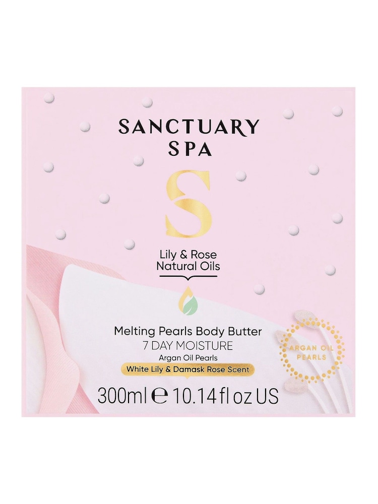 Sanctuary Spa Lily & Rose Natural Oils Melting Pearls Body Butter 300ml - Image 3 of 3
