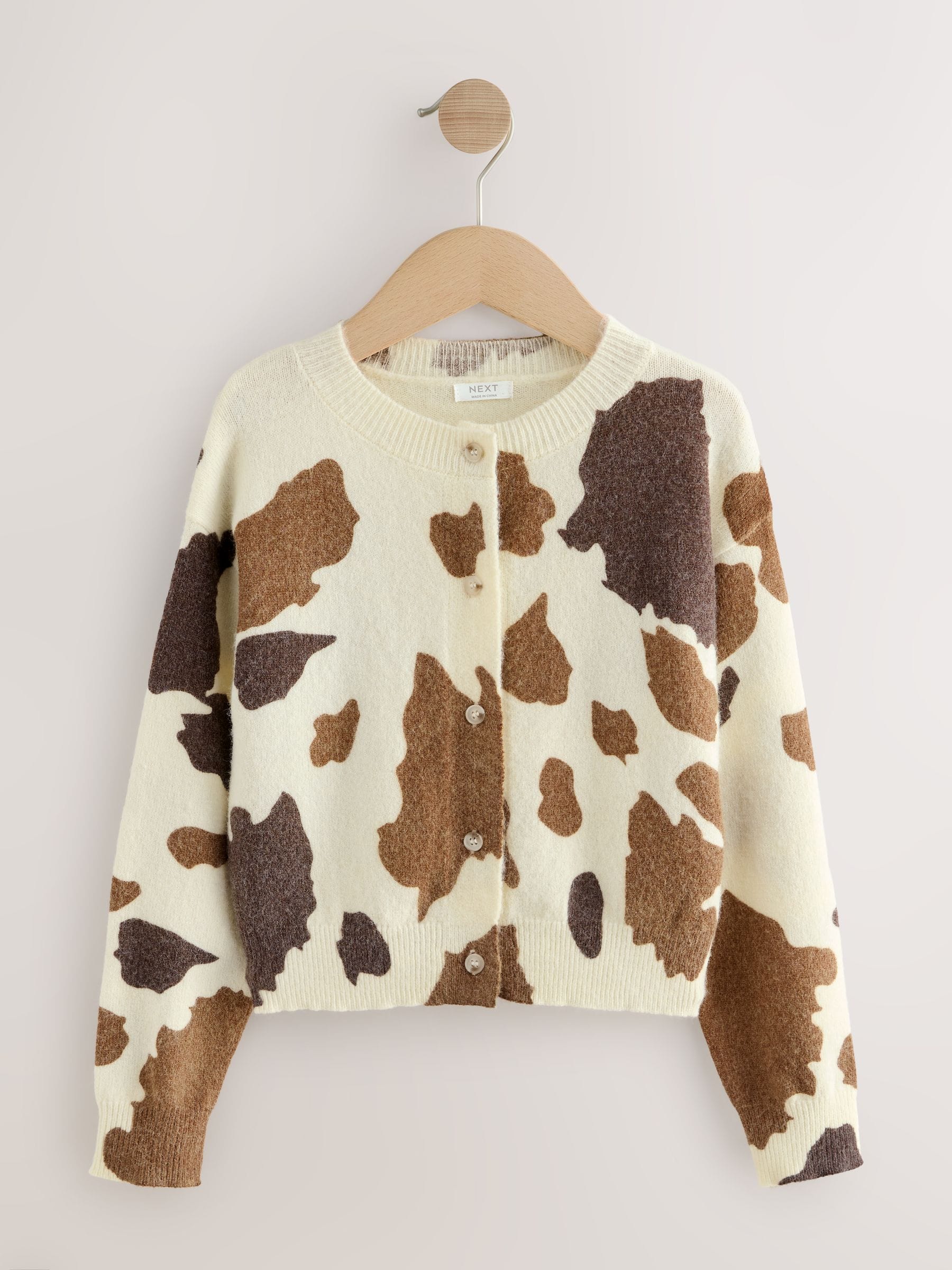 Buy Brown Cow Print Cardigan (3-16yrs) from Next USA