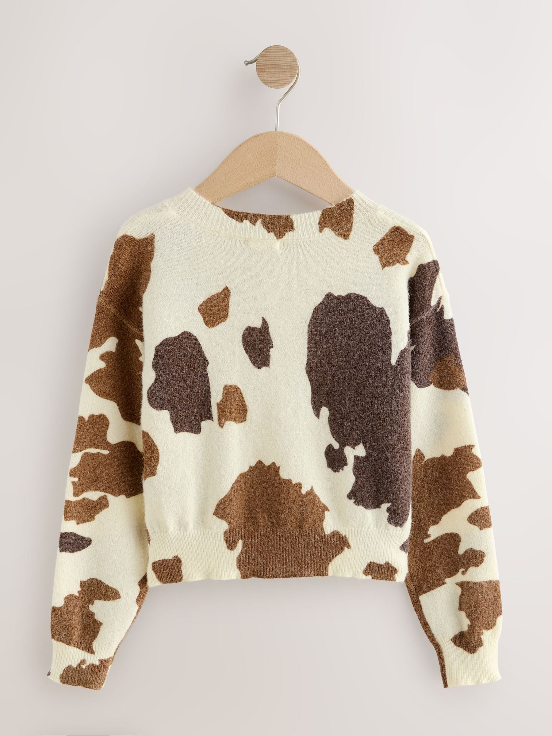 Buy Brown Cow Print Cardigan (3-16yrs) from Next USA