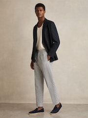 Reiss Navy Cannes Suede Penny-Strap Espadrilles - Image 2 of 6