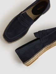 Reiss Navy Cannes Suede Penny-Strap Espadrilles - Image 6 of 6