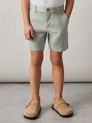 Pistacho - Pantalones cortos chinos con elástico Wicket de Reiss - Imagen 1 de 5